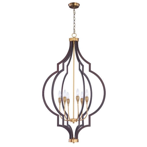 Maxim Lighting Crest 6-Light 26" Wide Oil Rubbed Bronze / Antique Brass Chandelier 20296OIAB - main
